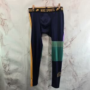 Nike Leggings Mens Medium Blue Green Colorblock Running Pro PX CD6138